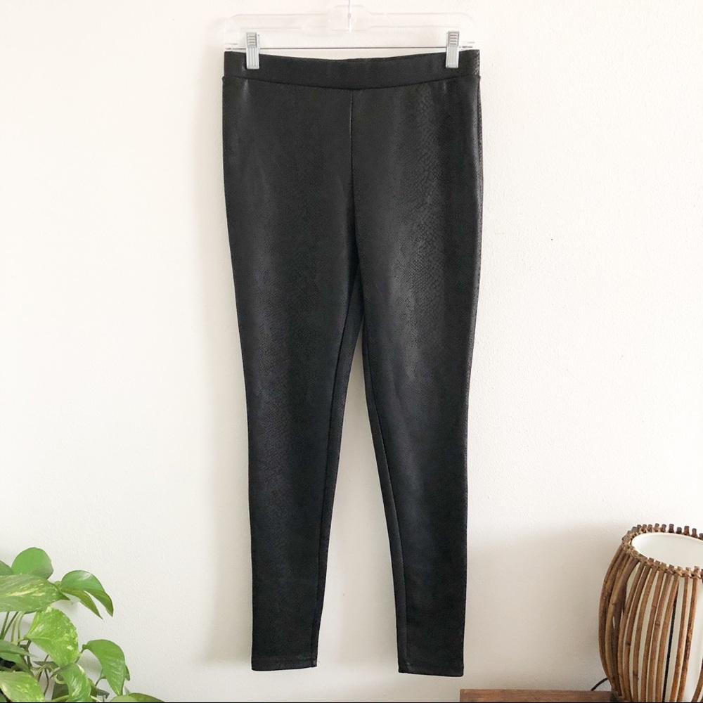 MIXIT black high rise snake faux leather leggings